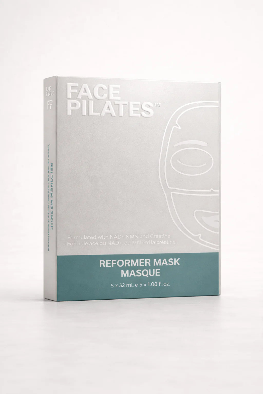 Box of Face Pilates Reformer Mask Masque on a white background