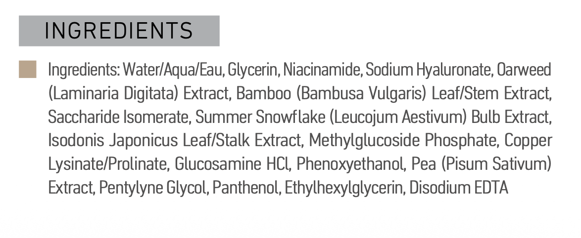 List of ingredients on a product label
