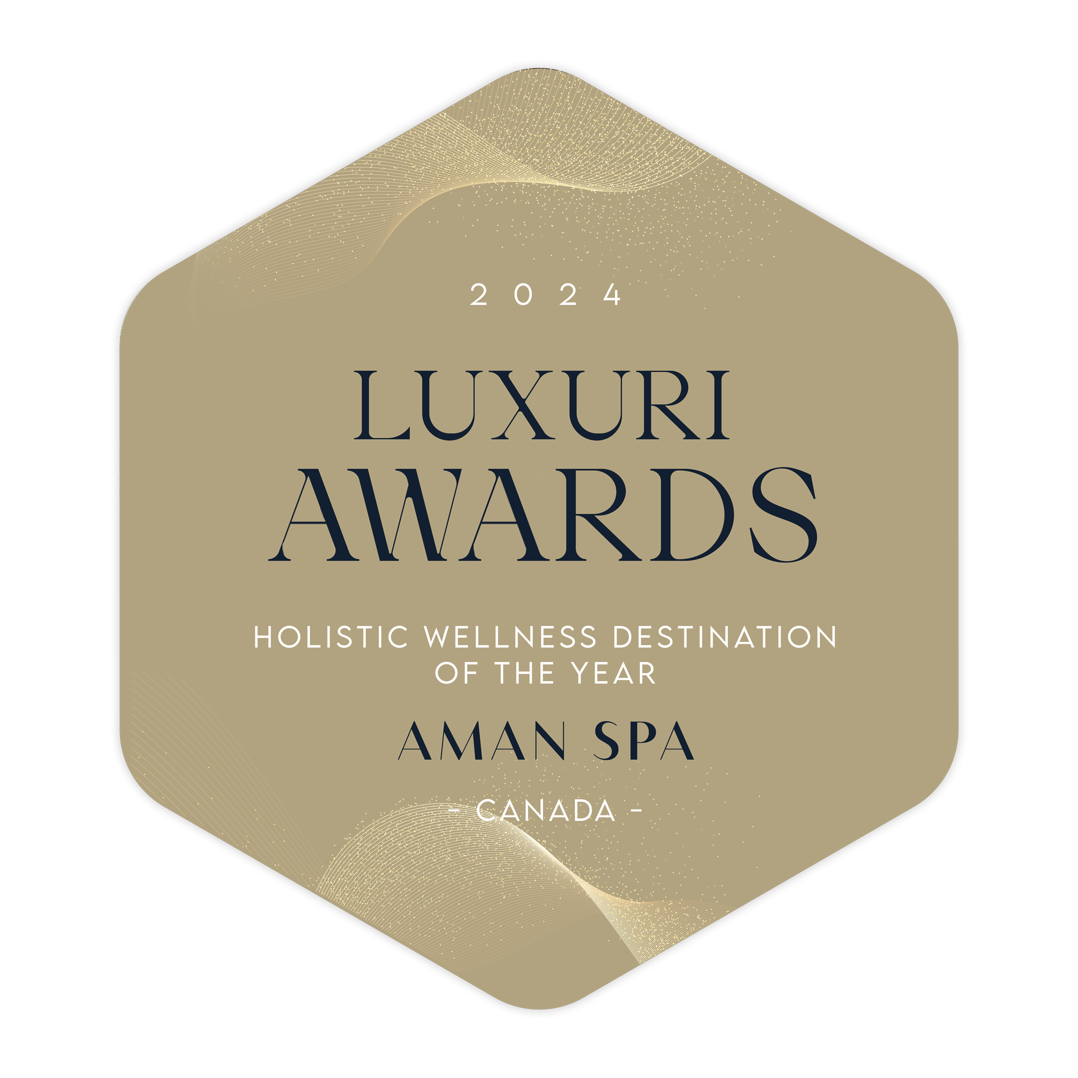luxury award plaque for 2024 AMAN Spa holistic wellness destination of the year