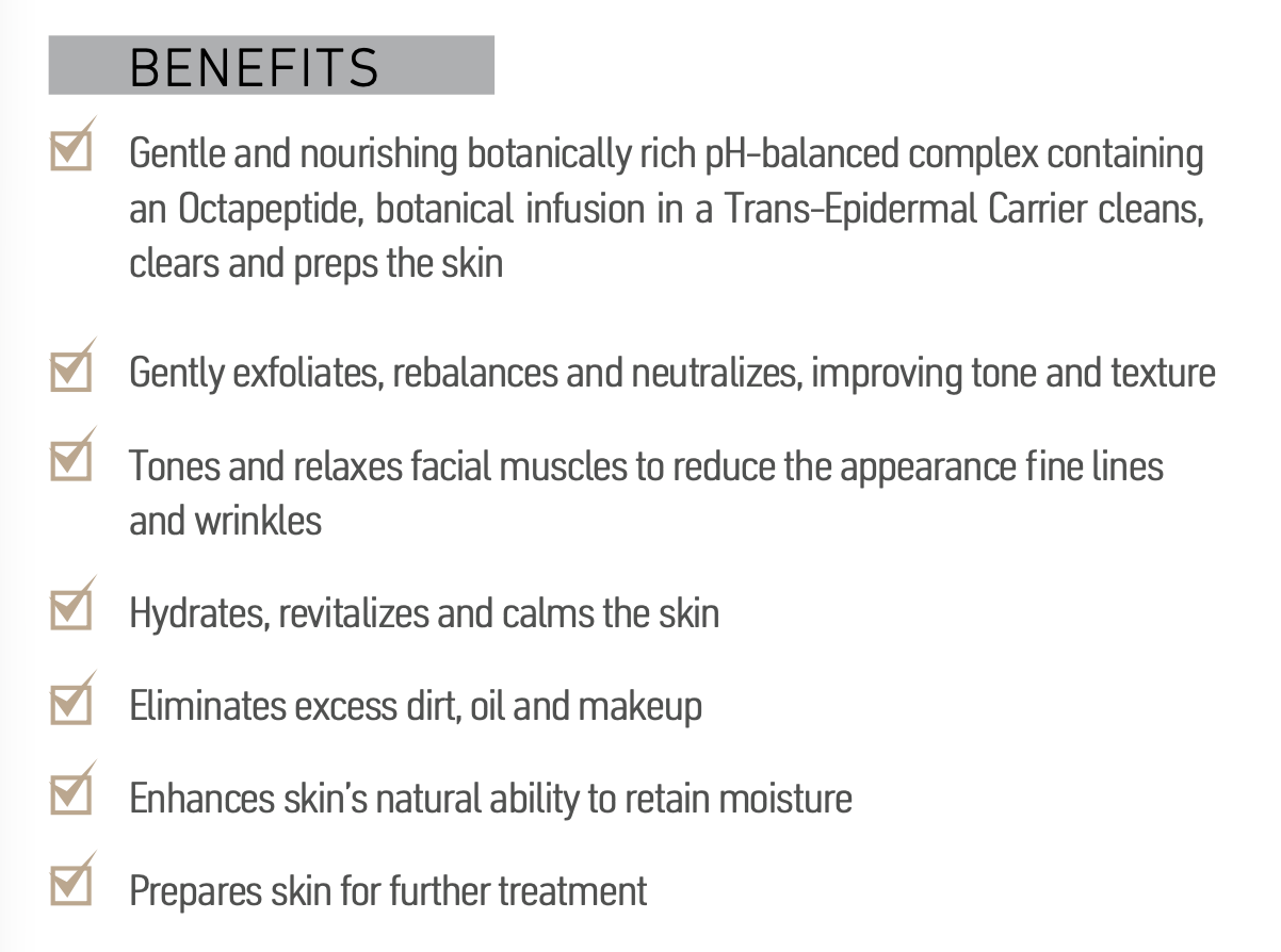 List of Noor Balance Toner skincare product benefits on a white background
