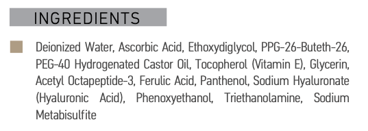 List of ingredients on a product label